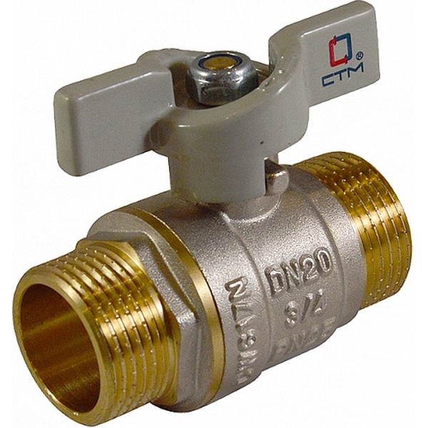 STM Кран шаровой латунь полнопроходной Ду25 Ру25 НР бабочка